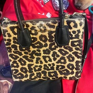 Michael Kors Brown and Black Satchel with Elegant Design